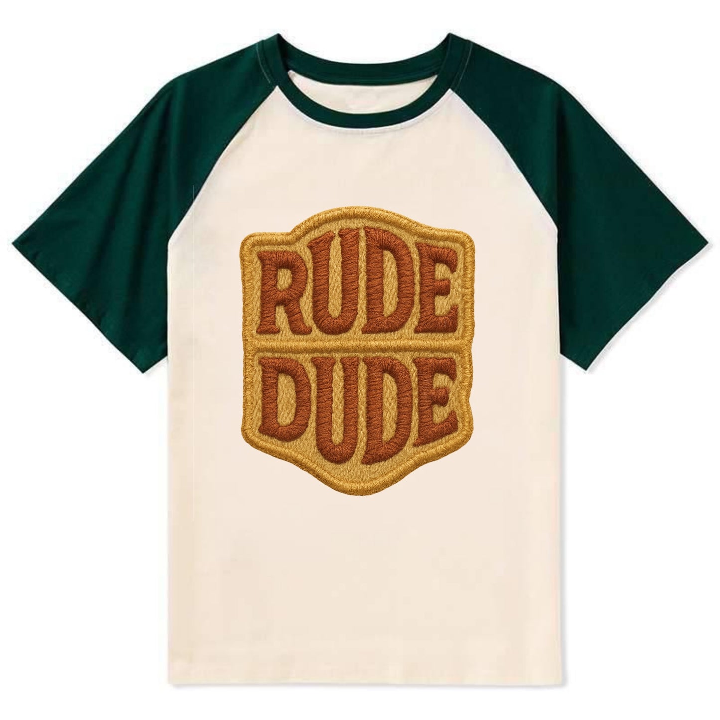 RUDE;DUDE ENERGY Surf Green Trucker - Contrast Raglan T-shirt - Green