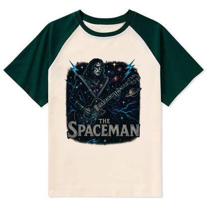 Spaceman Constellation - Contrast Raglan T-shirt - Green