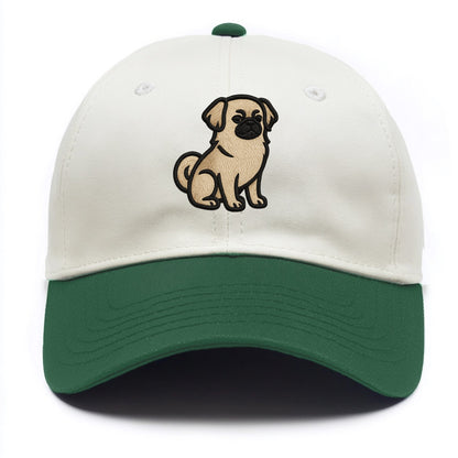 Tibetan Spaniel - Fawn small dog embroid - Two Tone Cap - Green