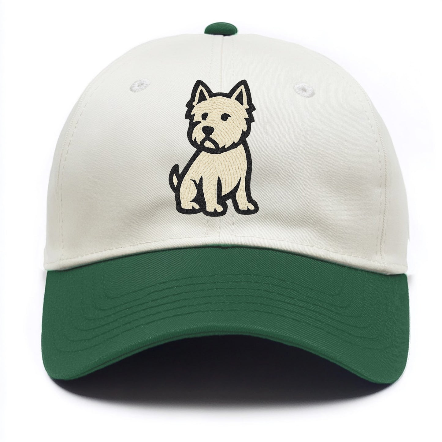 West Highland White Terrier - Alert stan Two Tone Cap - Green