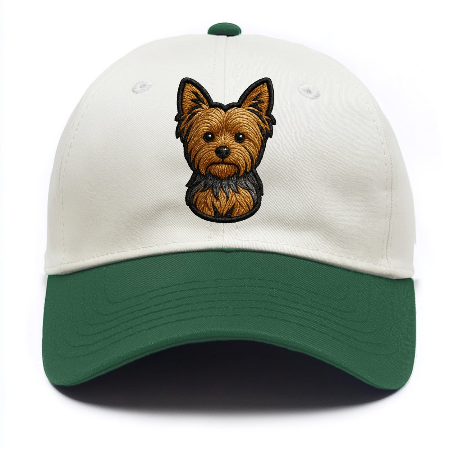 Yorkshire Terrier - Modern tiny dog logo - Two Tone Cap - Green