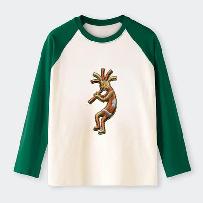 Kokopelli - Raglan Long Sleeve T-Shirt - Green