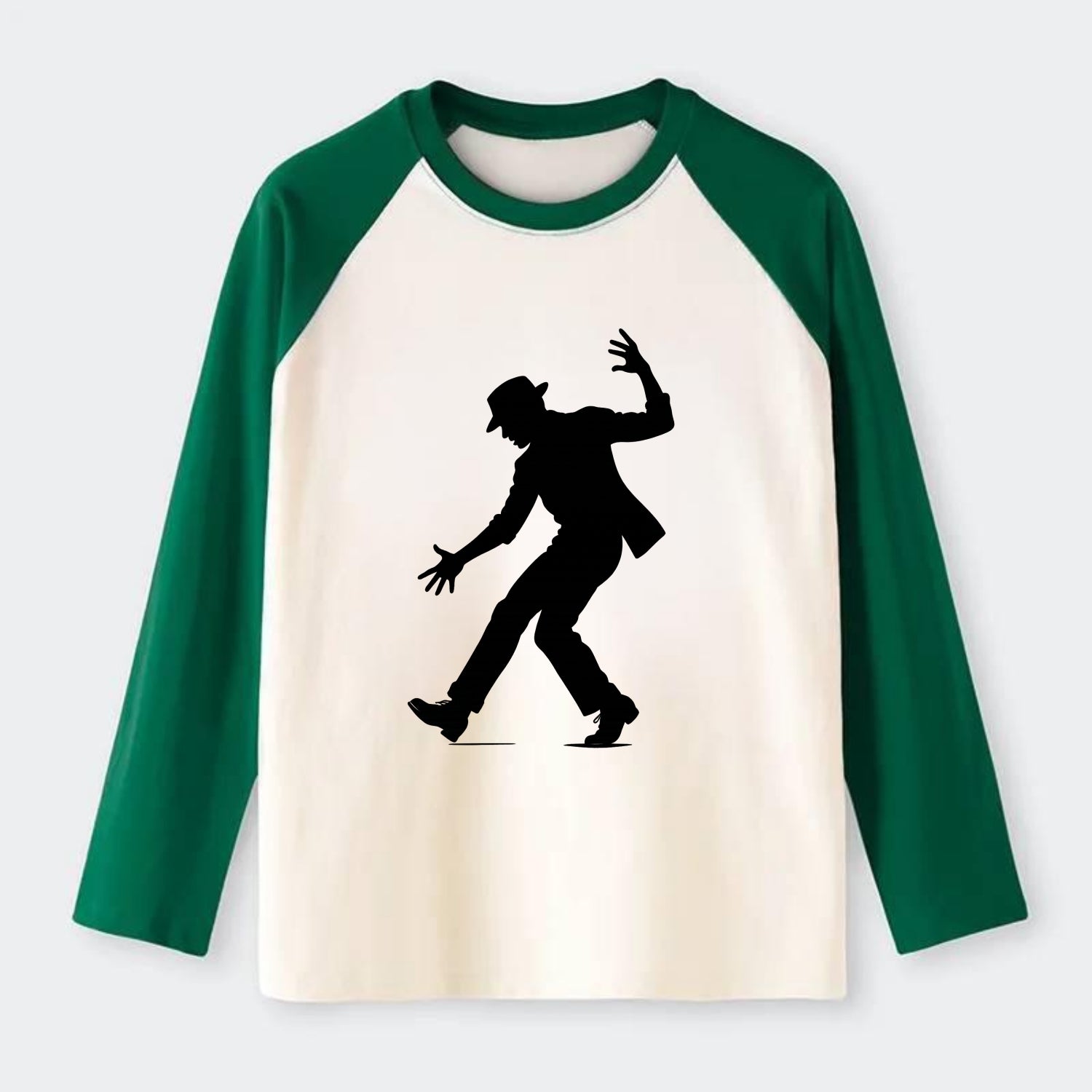 Tap dancer dramatic step - Raglan Long Sleeve T-Shirt - Green