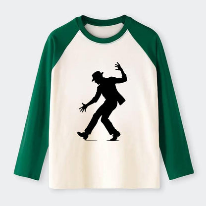 Tap dancer dramatic step - Raglan Long Sleeve T-Shirt - Green