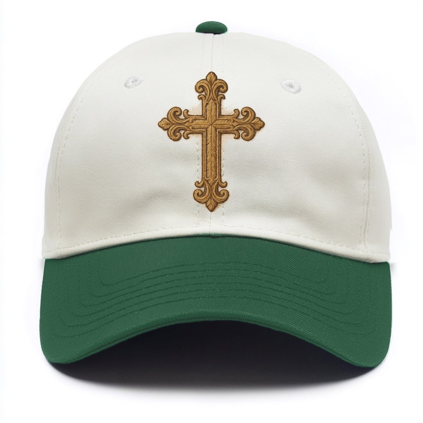 Baroque Cross  - Two Tone Cap - Green