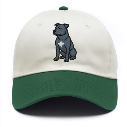 American Staffordshire Terrier - Blue embroidered design - Two Tone Cap - Green