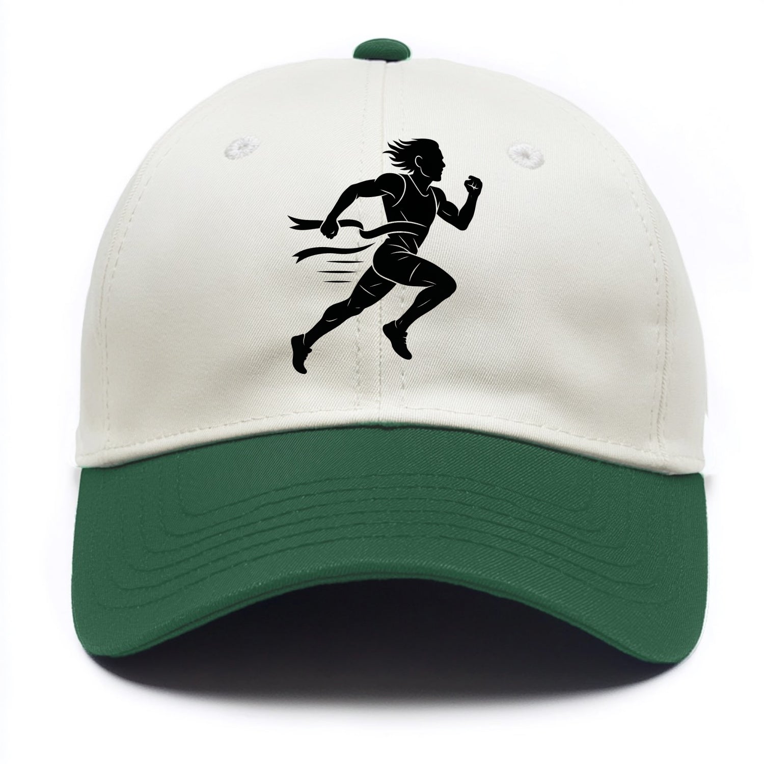 Runner sprinting finish line - Two Tone Cap - Green