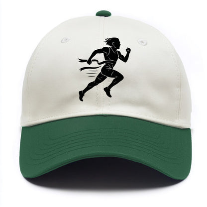 Runner sprinting finish line - Two Tone Cap - Green