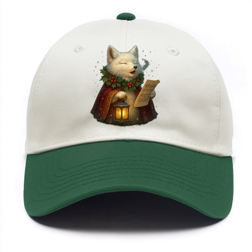 Snowbound Arctic Fox Caroler  - Two Tone Cap