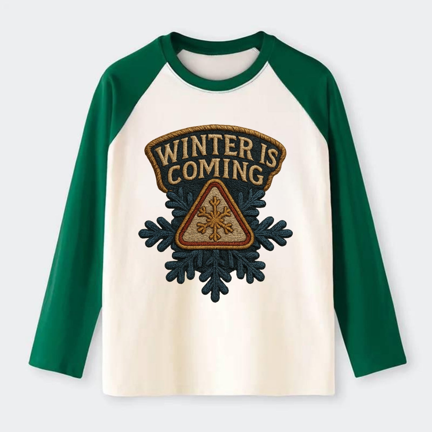 Winter Is Coming  - Raglan Long Sleeve T-Shirt - Green