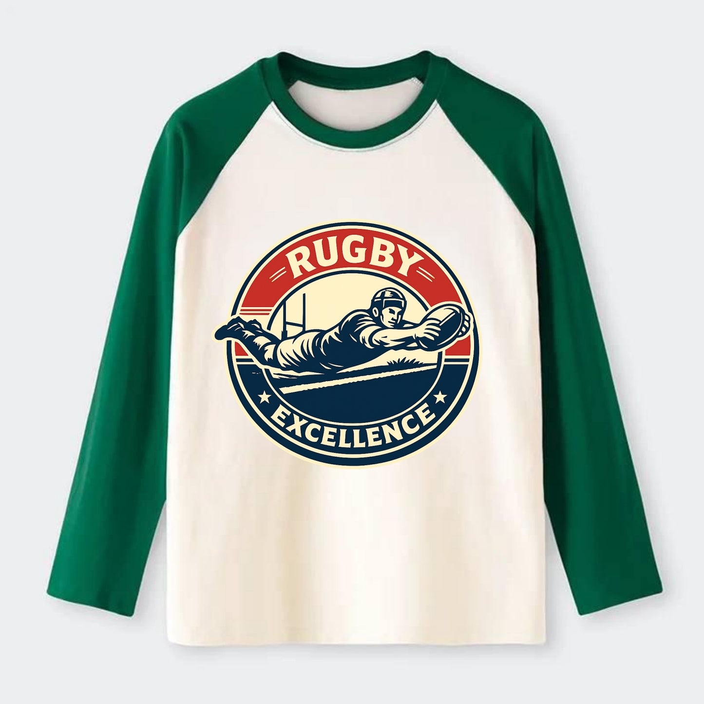 Epic Try Dive Emblem - Raglan Long Sleeve T-Shirt - Green