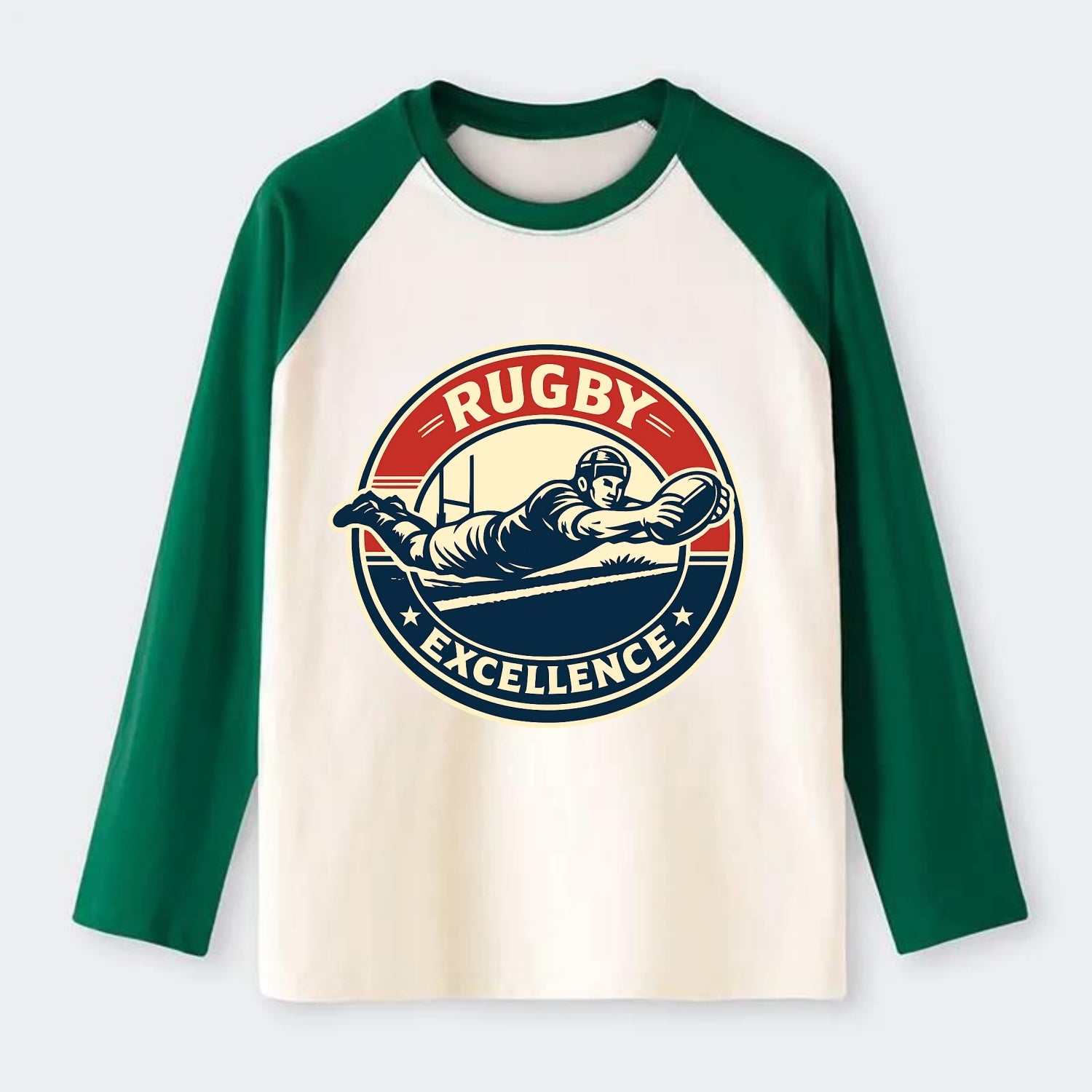 Epic Try Dive Emblem - Raglan Long Sleeve T-Shirt - Green