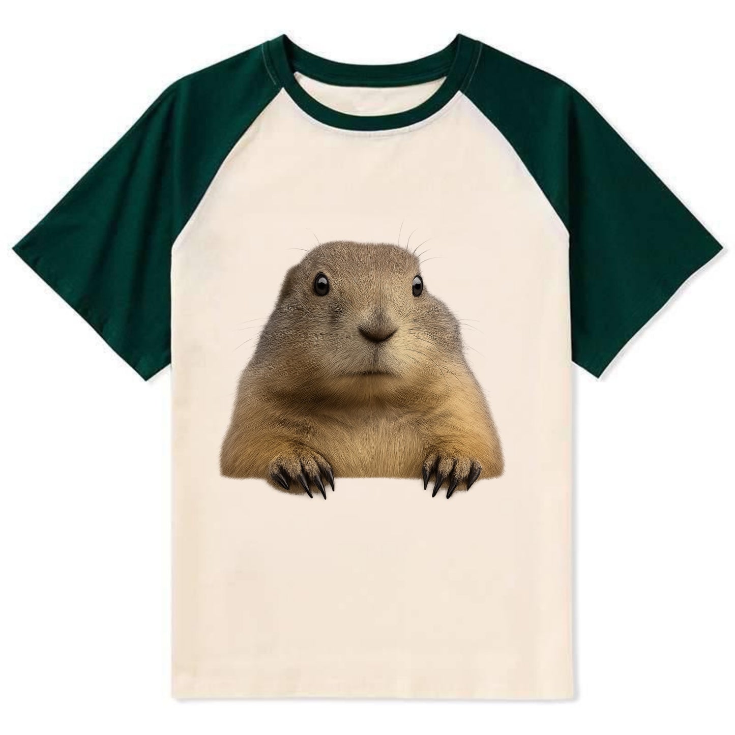 Prairie Dog  - Contrast Raglan T-shirt - Green