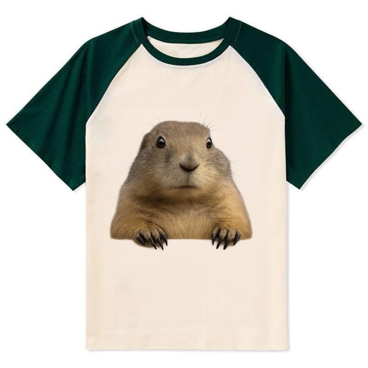 Prairie Dog  - Contrast Raglan T-shirt - Green