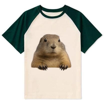Prairie Dog  - Contrast Raglan T-shirt - Green