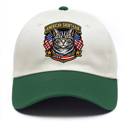 AMERICAN SHORTHAIR - classic american cat in silver tabby , all-American cat - Two Tone Cap