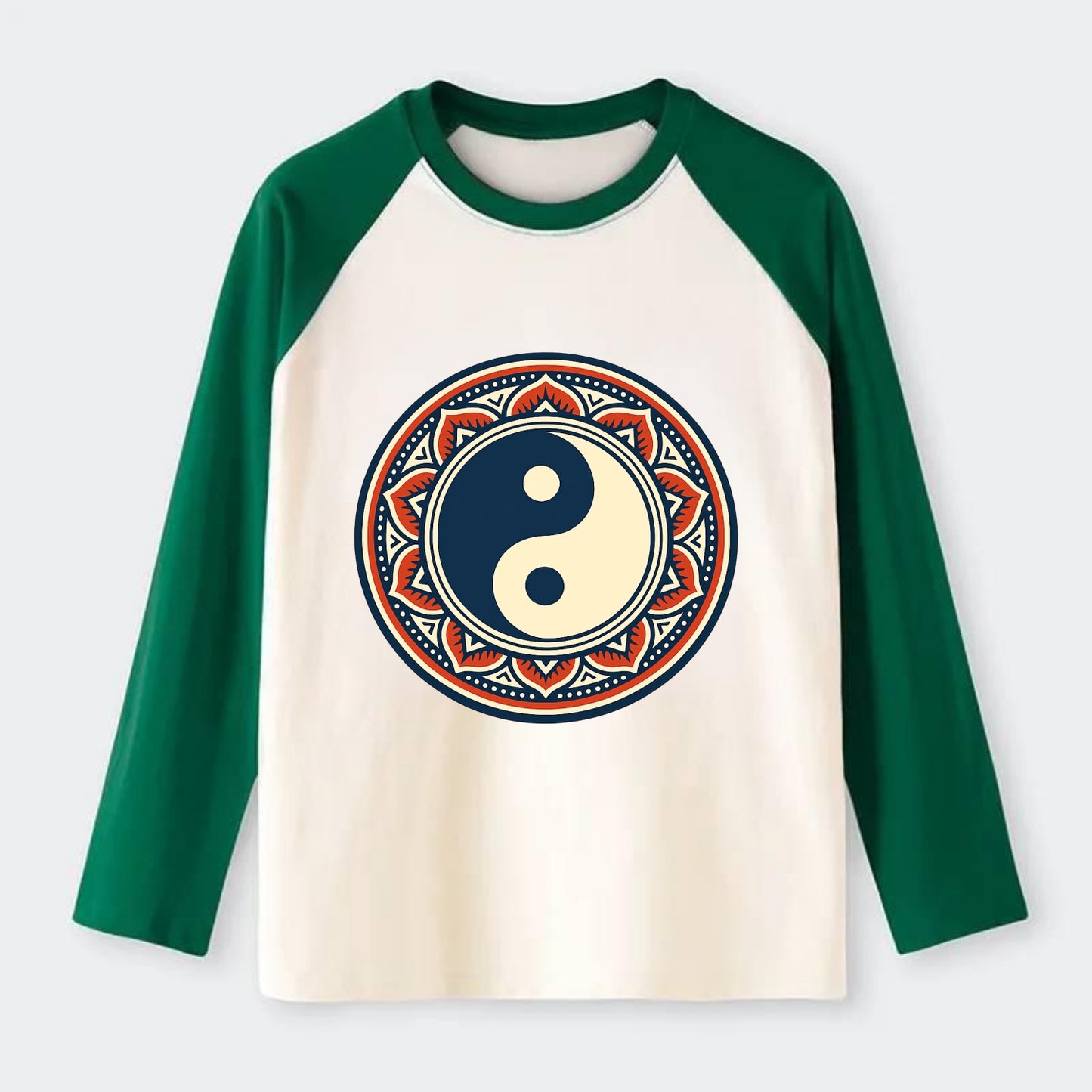 Harmony of Balance - Raglan Long Sleeve T-Shirt - Green
