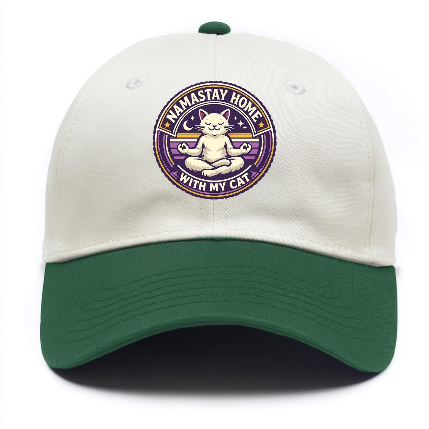 Zen Feline Retreat - Two Tone Cap - Green