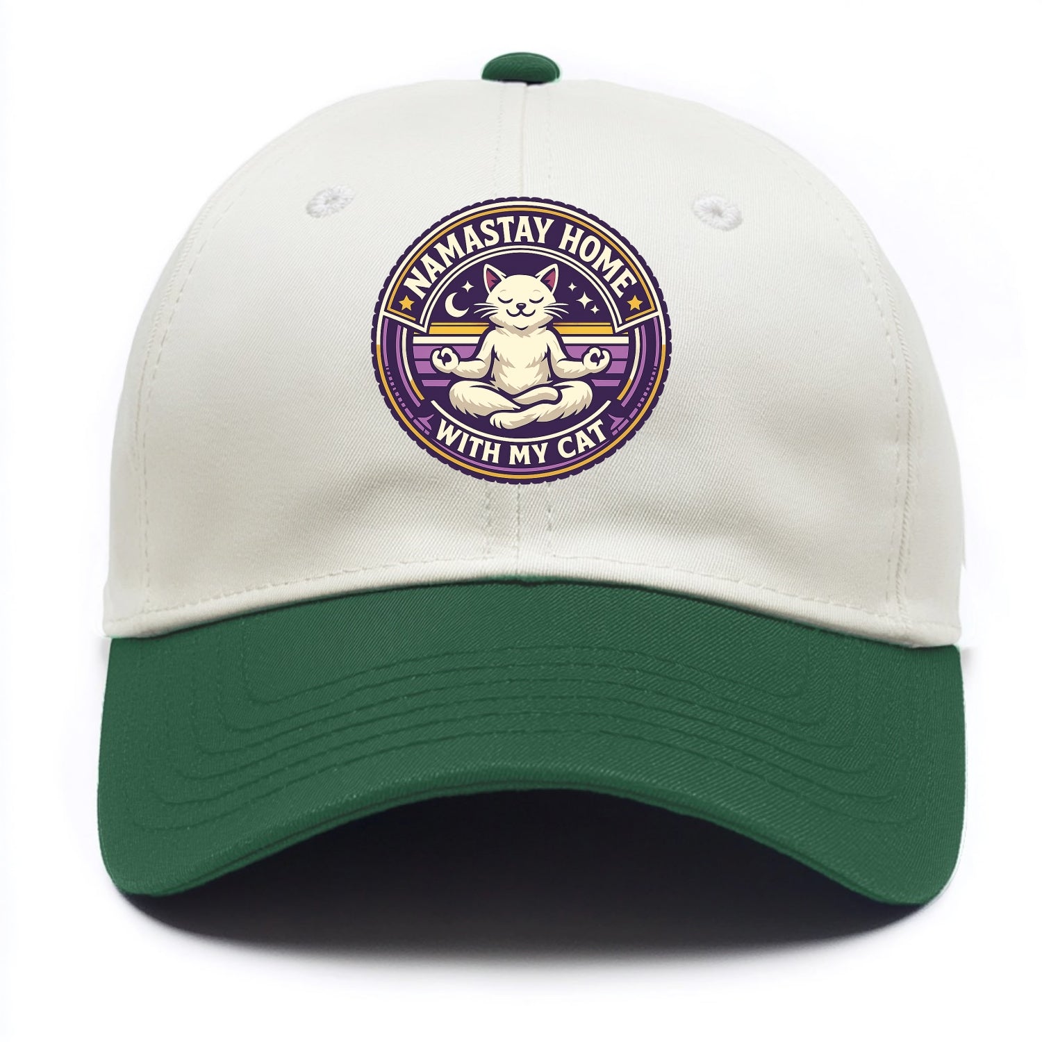 Zen Feline Retreat - Two Tone Cap - Green