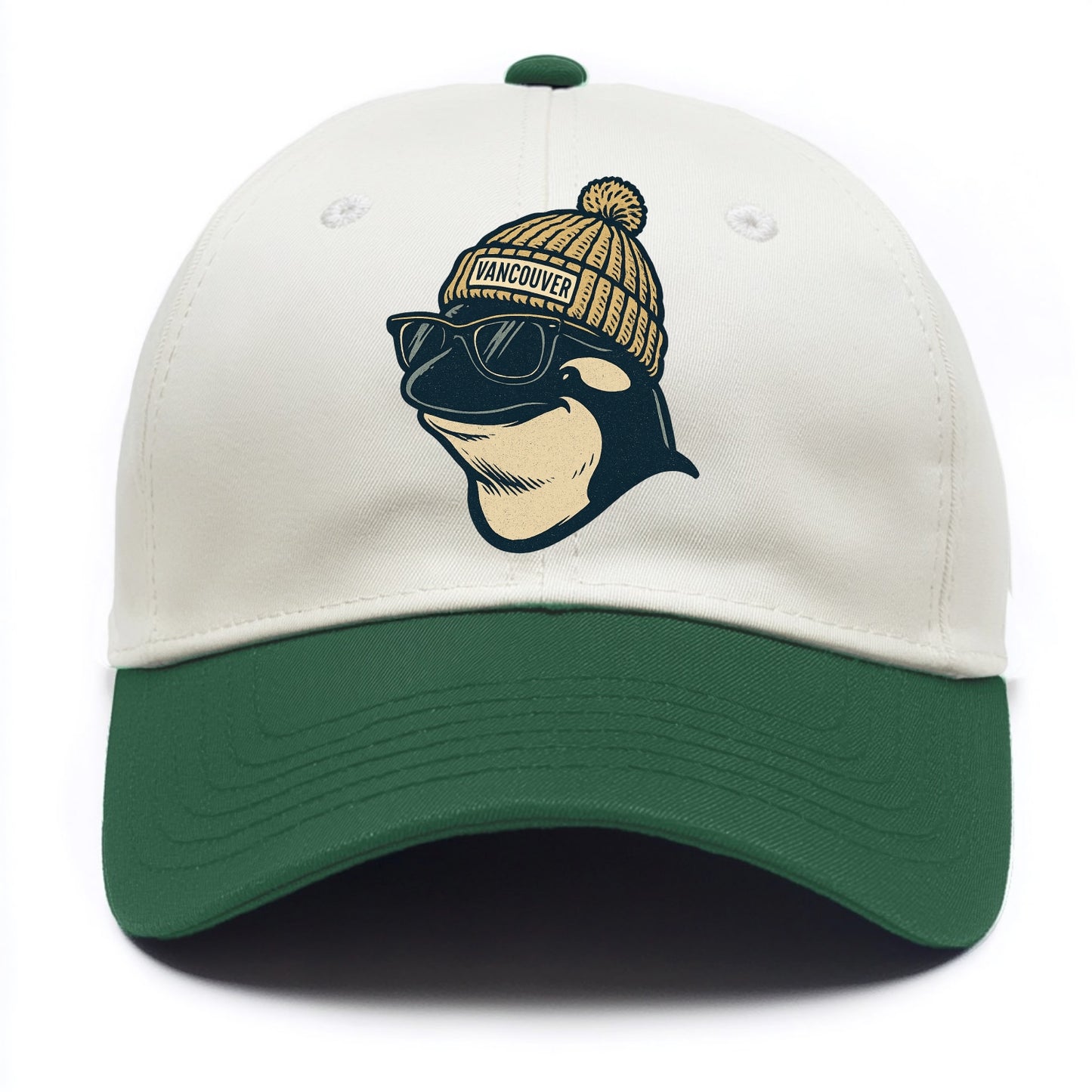 Vancouver Orca wearing Vancouver beanie - Two Tone Cap - Green