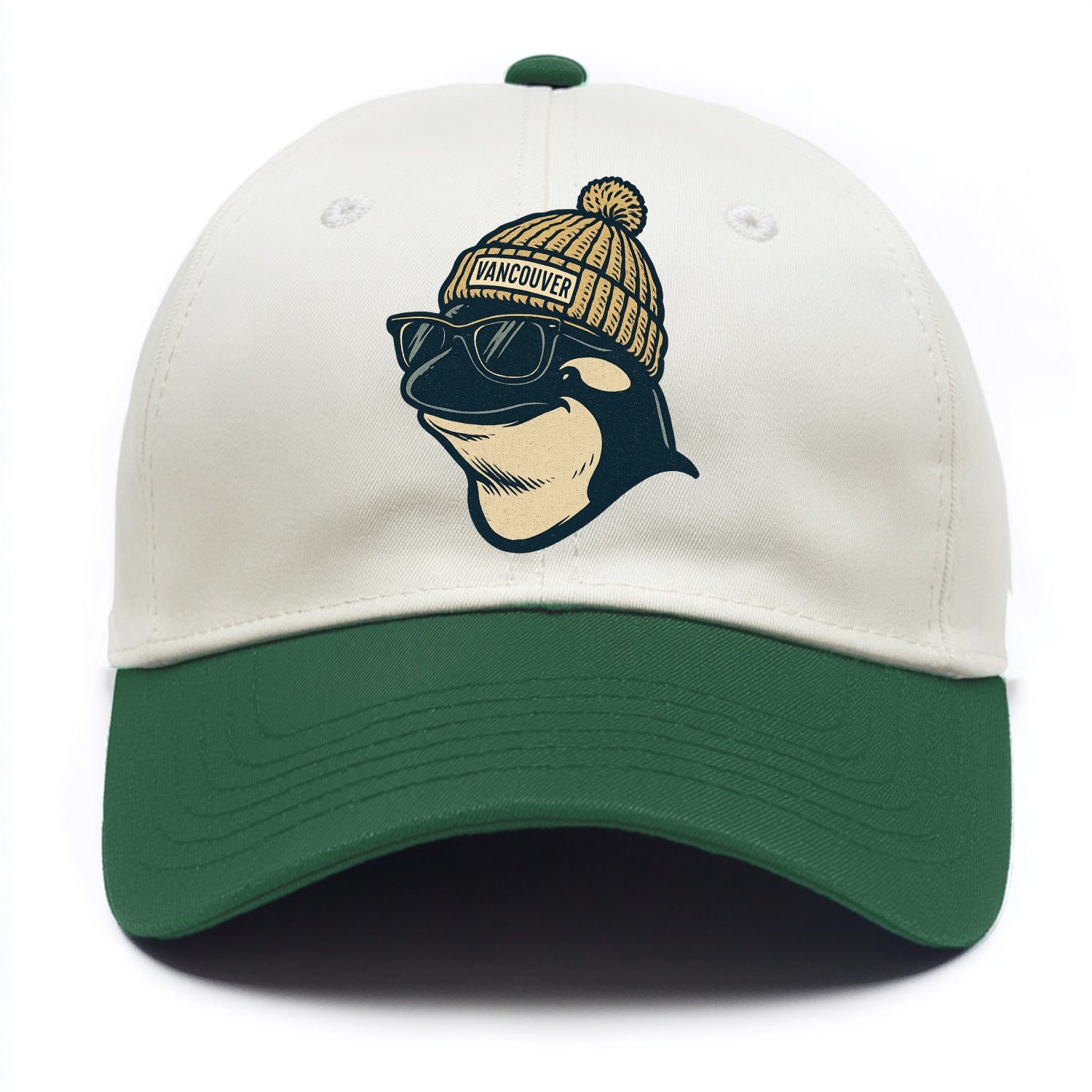 Vancouver Orca wearing Vancouver beanie - Two Tone Cap - Green