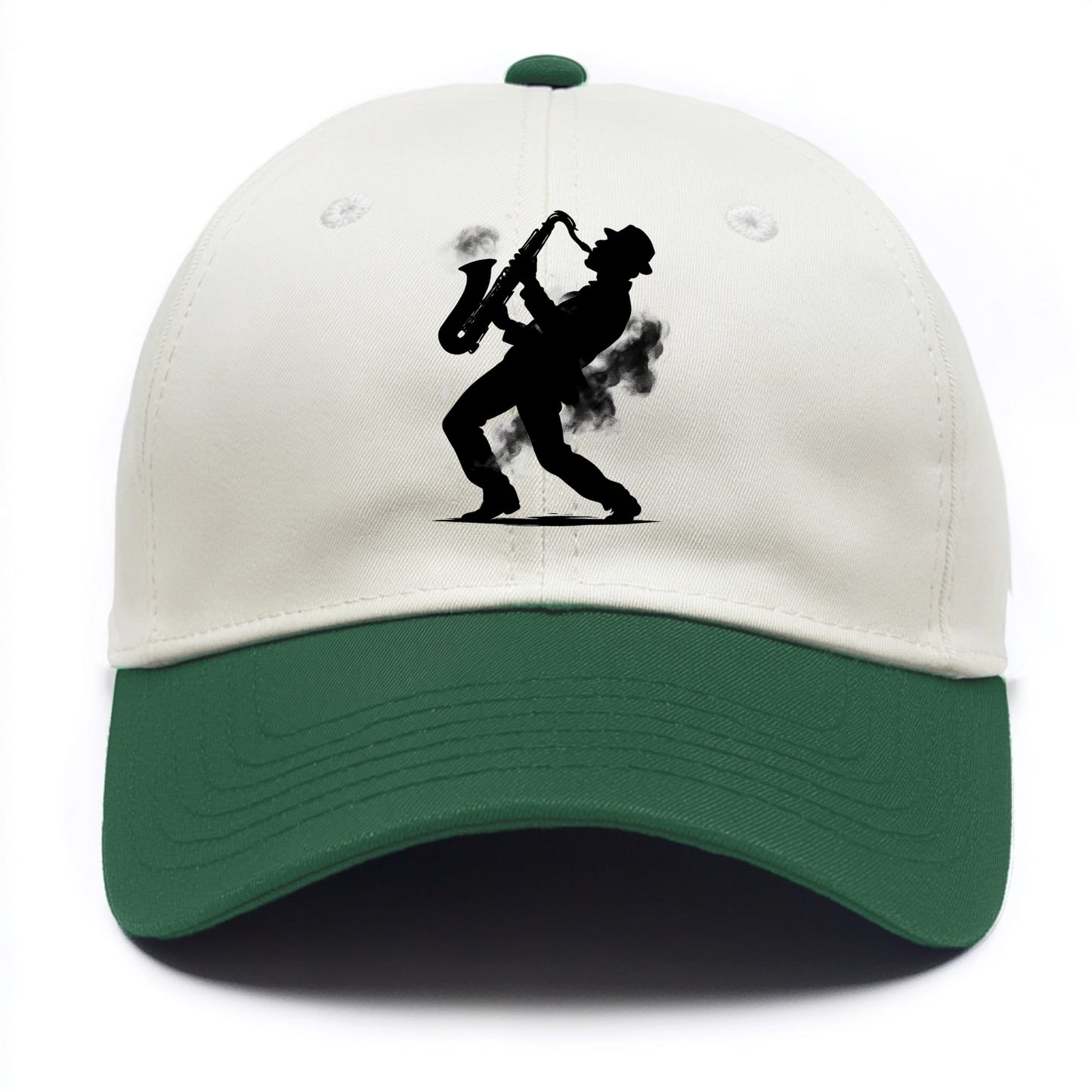 Saxophonist playing jazz in smoky room - Two Tone Cap - Green