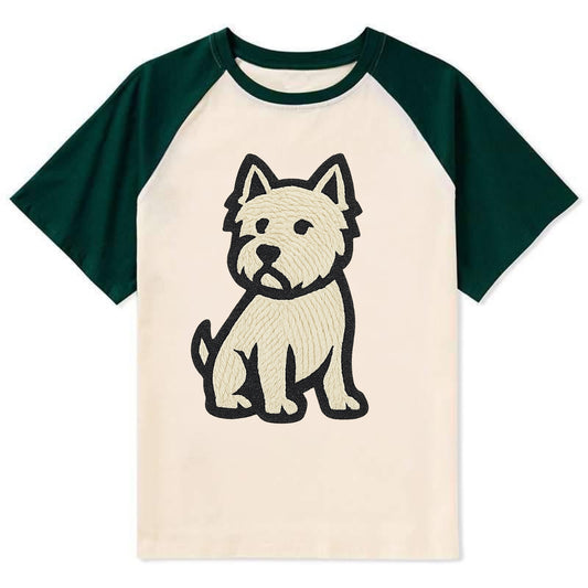 West Highland White Terrier - Alert stan Contrast Raglan T-shirt - Green