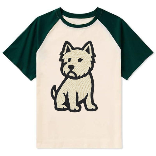 West Highland White Terrier - Alert stan Contrast Raglan T-shirt