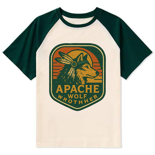 Apache Wolf Brother  - Contrast Raglan T-shirt