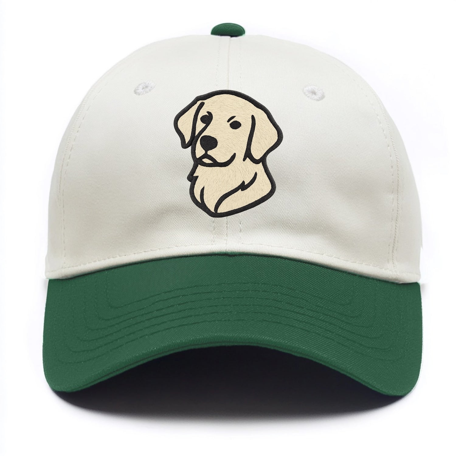 Golden Retriever - Head tilt curious pos Two Tone Cap - Green