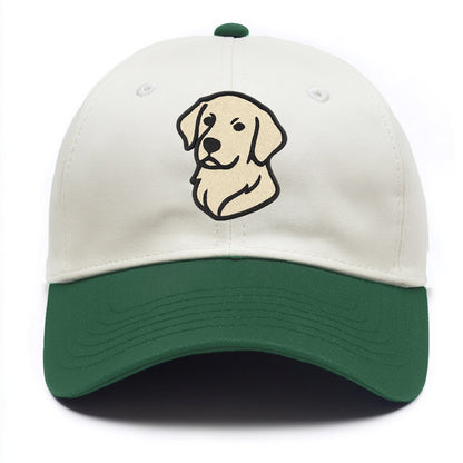 Golden Retriever - Head tilt curious pos Two Tone Cap - Green