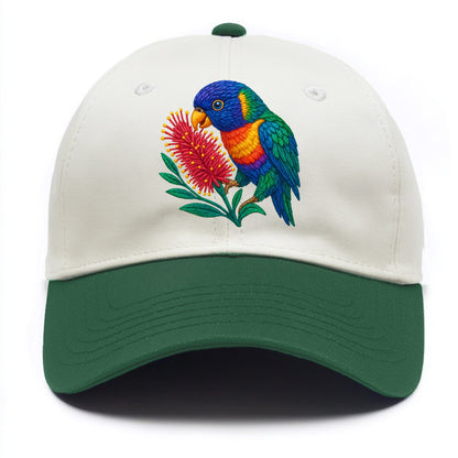 Rainbow Lorikeet Bottlebrush - Two Tone Cap - Green