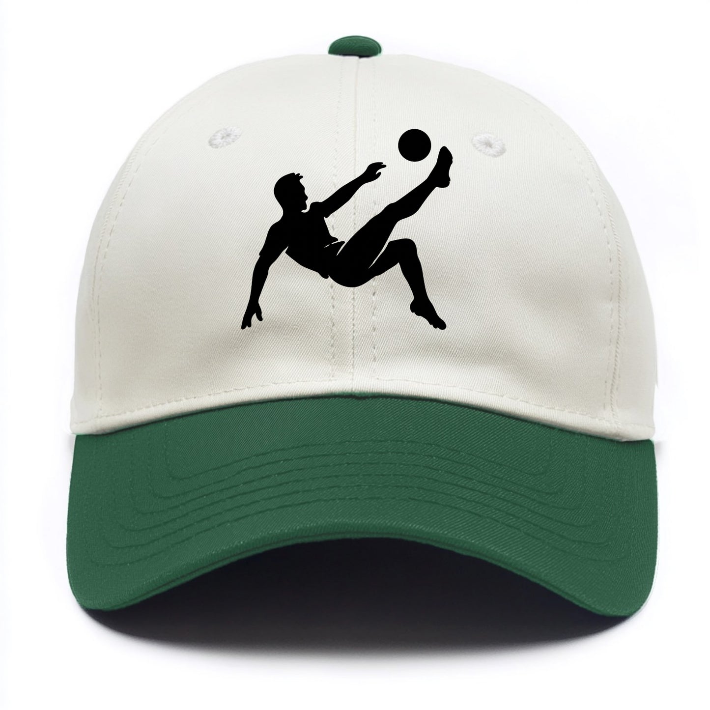 Soccer player kicking ball mid-air - Two Tone Cap - Green