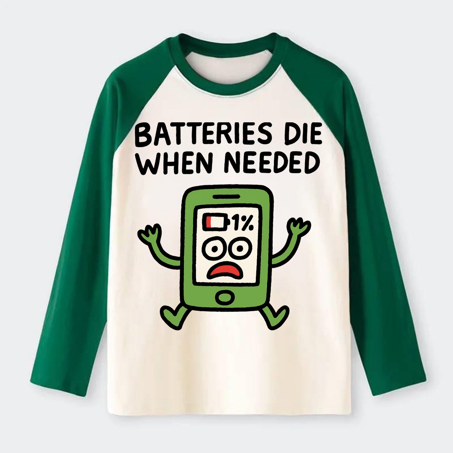 Hammer and Anvil  - Raglan Long Sleeve T-Shirt - Green