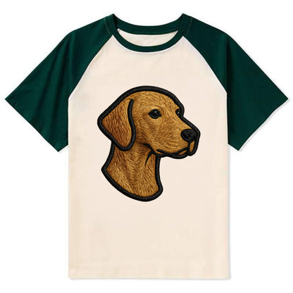 Vizsla - Modern noble design with bold b - Contrast Raglan T-shirt - Green