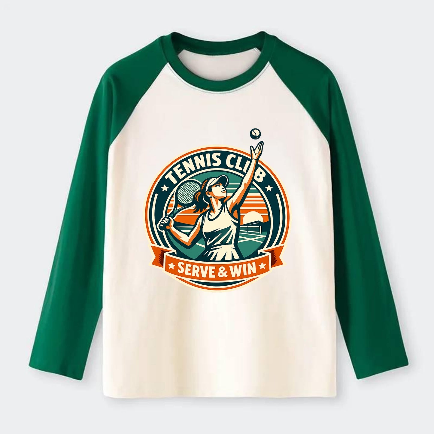 Ace of the Court - Raglan Long Sleeve T-Shirt - Green