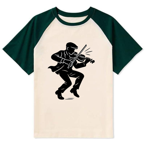 Irish folk musician traditional jig - Contrast Raglan T-shirt