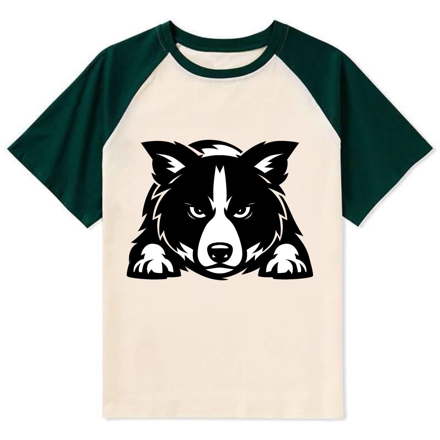 Focused Loyalty - Contrast Raglan T-shirt - Green