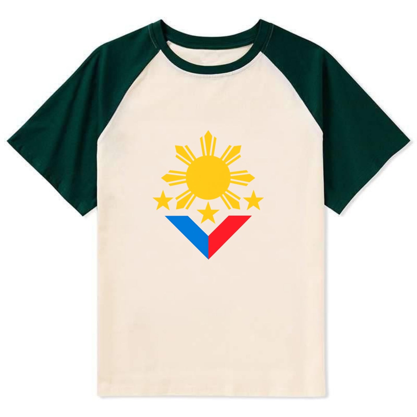 Sun Of Three - Contrast Raglan T-shirt - Green