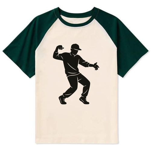 Hip-hop dancer popping and locking - Contrast Raglan T-shirt