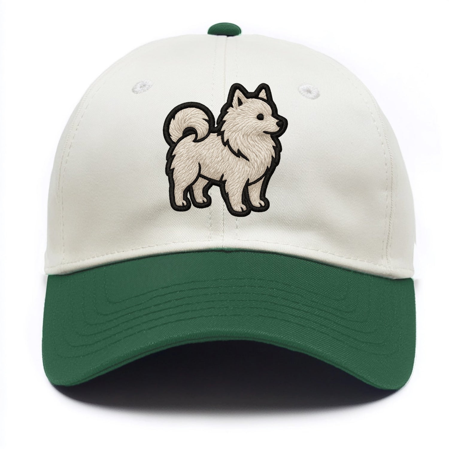 Japanese Spitz - Contemporary white spit - Two Tone Cap - Green