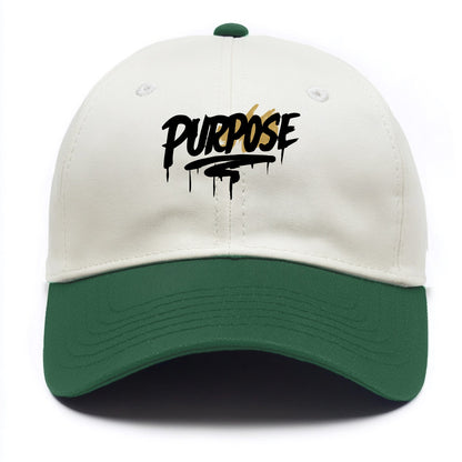 Bold typography design - "PURPOSE" - reason for being - Two Tone Cap - Green