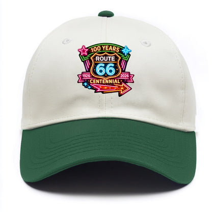 CENTENNIAL BADGE | 100 Years celebration emblem | 1926-2026 dates | Anniversary - Two Tone Cap - Green