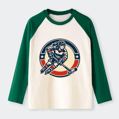 Fearless Ice Warrior - Raglan Long Sleeve T-Shirt - Green