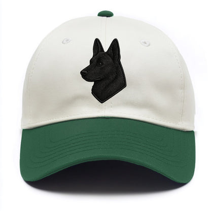 Belgian Sheepdog - Modern black shepherd - Two Tone Cap - Green