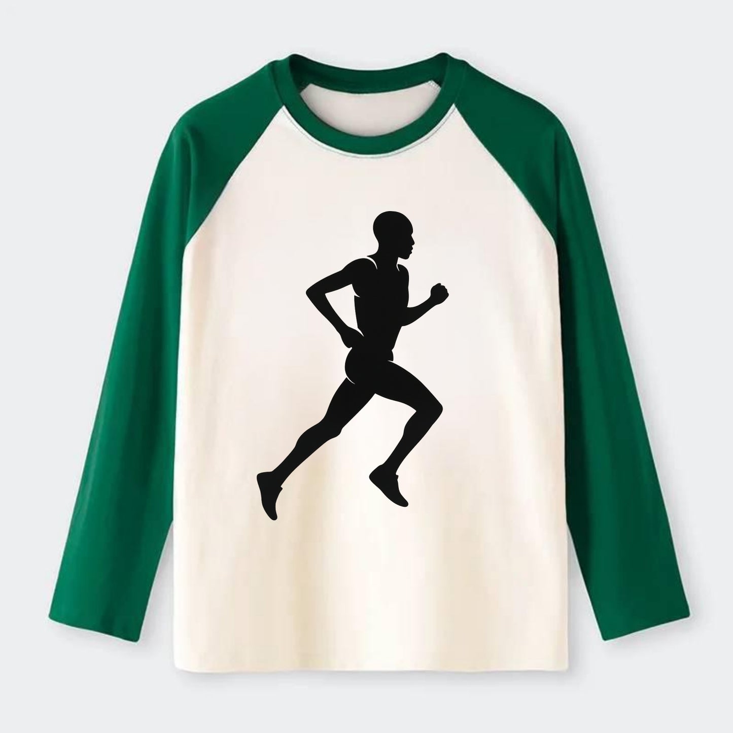 Kenyan distance runner stride - Raglan Long Sleeve T-Shirt - Green