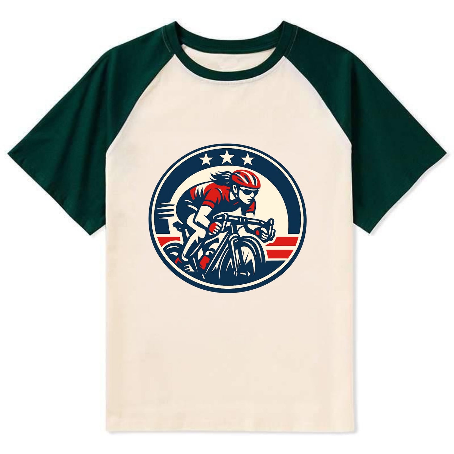 Speed Queen Emblem - Contrast Raglan T-shirt - Green