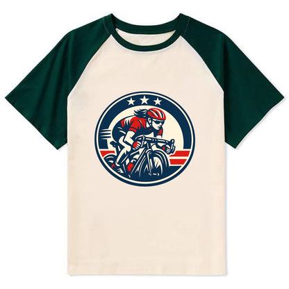 Speed Queen Emblem - Contrast Raglan T-shirt - Green