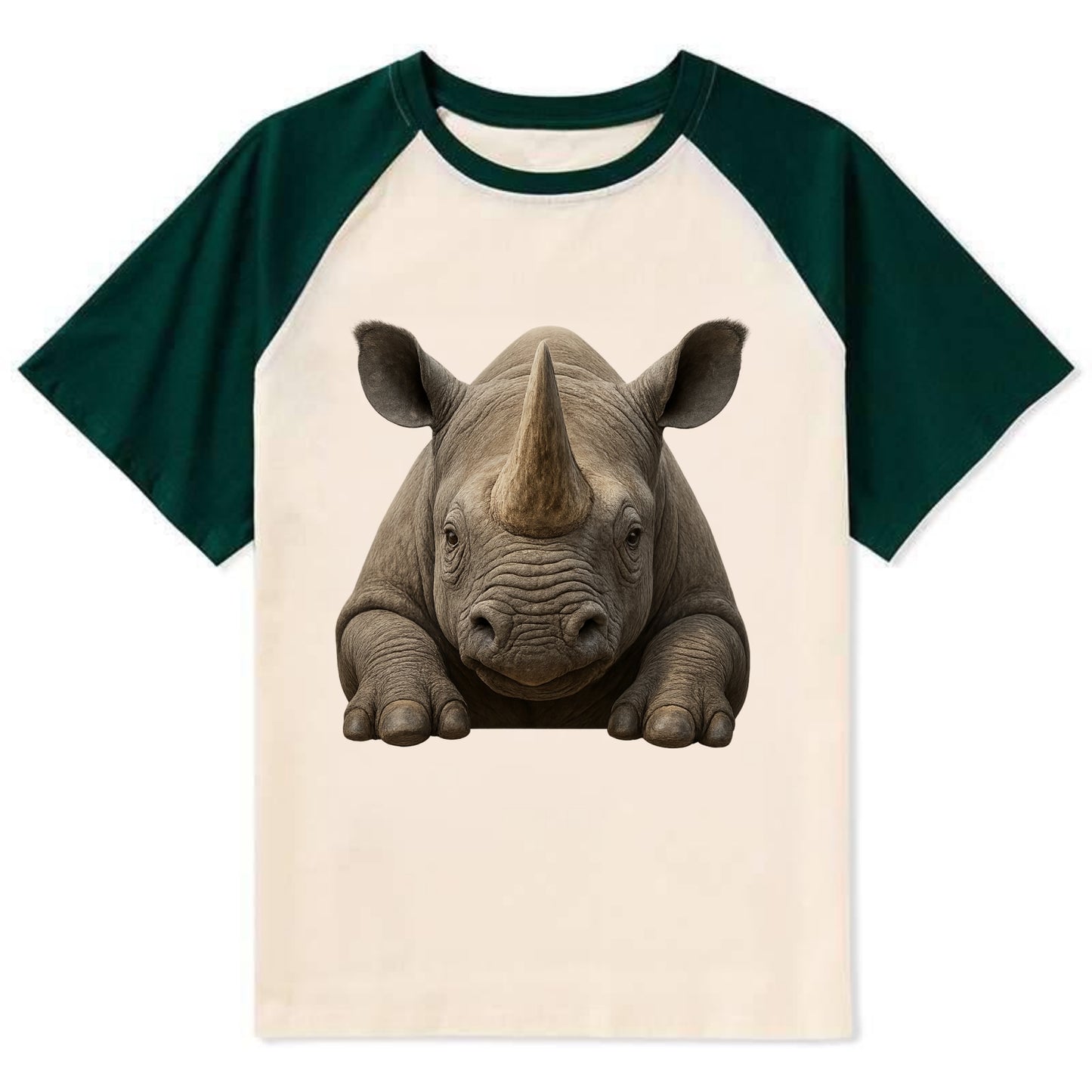 Rhinoceros  - Contrast Raglan T-shirt - Green