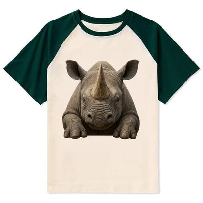 Rhinoceros  - Contrast Raglan T-shirt - Green